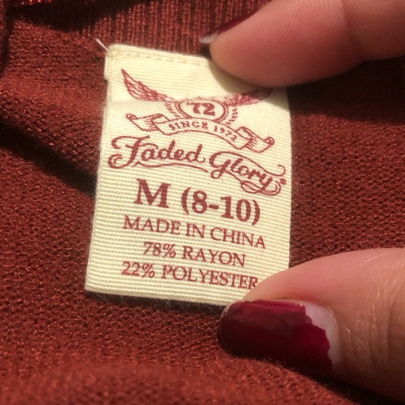 Rusty orange brown women’s cardigan - Picture 3 of 7